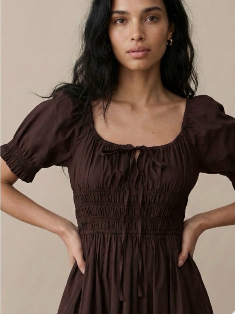 Few moda Fenella cotton Midi Dress with Puff Sleeves